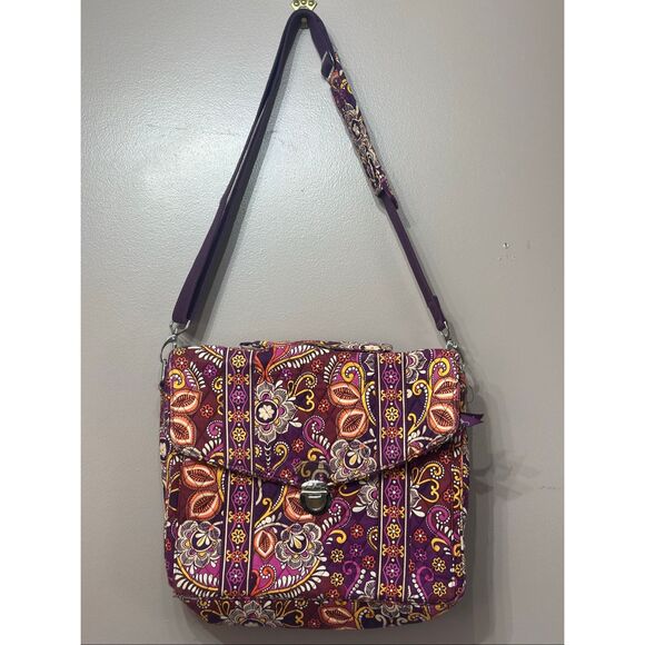 Vera Bradley Retired Safari Sunset Attache Shoulder Messenger Bag - Picture 2 of 9